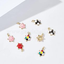 8Pcs 4 Colors Brass Enamel Pendants&nbsp;KK-NB0002-65