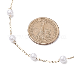 Round ABS Imitation Pearl Link Chain Necklaces&nbsp;NJEW-JN05144