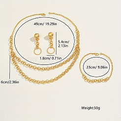 Elegant Alloy Bracelets & Earrings & Double-Layer Necklaces Sets for Women&nbsp;QF9797