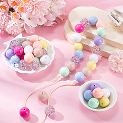 Round Resin Rhinestone & Acrylic Beads&nbsp;DIY-SC0026-80B