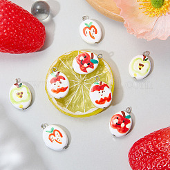 8Pcs 4 Styles Handmade Porcelain Pendants&nbsp;PALLOY-SW00155