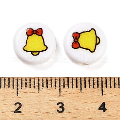 Christmas Theme Printed Opaque Acrylic Beads&nbsp;OACR-R004-01C