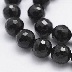 Natural Black Tourmaline Beads Strands&nbsp;G-J373-25-6mm