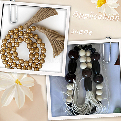 250Pcs 5 Colors Spray Painted Round Natural Schima Wood Beads&nbsp;WOOD-PA0001-74