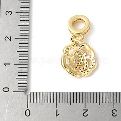 Brass Micro Pave Cubic Zirconia European Dangle Charms&nbsp;ZIRC-I071-23G