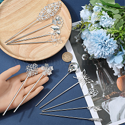Brass/Iron /Alloy Hair Sticks&nbsp;OHAR-SC0001-09S