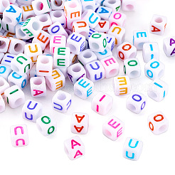 500Pcs 5 Style Opaque White Acrylic Beads&nbsp;SACR-TA0001-20