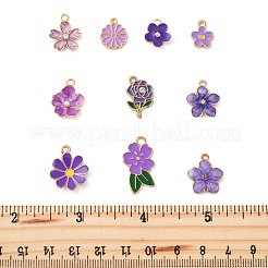20Pcs 10 Styles Flower Alloy Enamel Pendants&nbsp;ENAM-FP0002-13