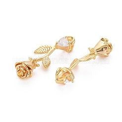 Brass Pave Clear Cubic Zirconia Pendants&nbsp;X-KK-S360-150-NR