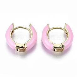 Brass Huggie Hoop Earrings&nbsp;EJEW-S209-01E
