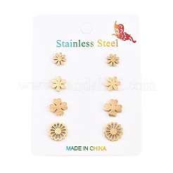 4 Pairs Valentine's Day 304 Stainless Steel Stud Earrings&nbsp;EJEW-G469-01G-02