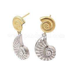 Brass Micro Pave Cubic Zirconia Stud Dangle Earrings&nbsp;EJEW-G471-11GP-01