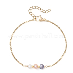 Natural Cultured Freshwater Pearl Beads Link Bracelets&nbsp;BJEW-JB13173