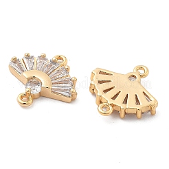 Brass Clear Cubic Zirconia Connector Charms&nbsp;KK-G516-08G