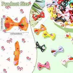 100Pcs 10 Colors Strawberry Pattern Ployester Bowknots Ornament Accessories&nbsp;AJEW-CJ0001-72
