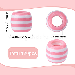 120Pcs Stripe Resin European Beads&nbsp;RESI-SP0001-58