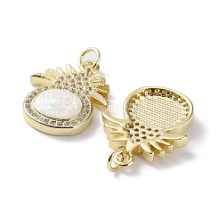 Rack Plating Brass Micro Pave Cubic Zirconia Fruit Pendants&nbsp;KK-C041-08G