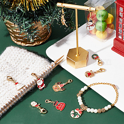 10Pcs 10 Style Christmas Theme Alloy Enamel Pendants&nbsp;HJEW-FG0001-15