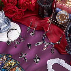 24Pcs 12 Styles Gothic Alloy Black Enamel Chandelier Component Links&nbsp;FIND-OC0014-13