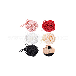 5Pcs 5 Colors Cloth Flower Collar Choker Necklaces&nbsp;AJEW-GA0007-38