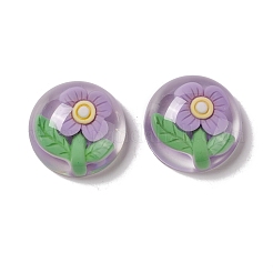 Transparent Flower Resin Cabochons&nbsp;RESI-G034-B02