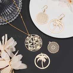 32Pcs 4 Styles Brass Pendants&nbsp;KKC-CA0001-08