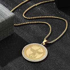 201 Stainless Steel Rhinestone Pendant Necklaces for Women&nbsp;NJEW-U021-02G