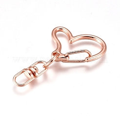 Alloy Heart Lobster Clasps&nbsp;KEYC-WH0016-36RG
