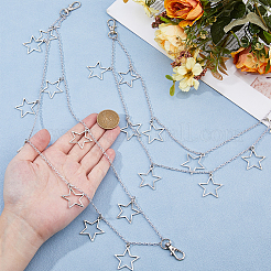 2Pcs Aluminum Double Layer Chains for Jeans Pants&nbsp;HJEW-HS00020