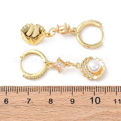 Brass Micro Pave Cubic Zirconia Hoop Earrings&nbsp;EJEW-A149-04B-G