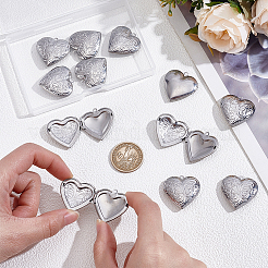 12Pcs 316 Stainless Steel Locket Pendants&nbsp;STAS-PH0007-25
