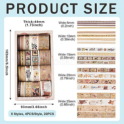 20pcs 5 Styles Scrapbooking Stickers&nbsp;DIY-TAC0029-03C