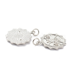 Brass Micro Pave Clear Cubic Zirconia Pendants&nbsp;ZIRC-L091-091P