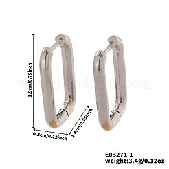 Elegant Rectangle Brass Hoop Earrings&nbsp;BN8736-1