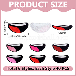 240Pcs 6 Styles Felt Craft Doll Mouth&nbsp;DOLL-NB0001-04