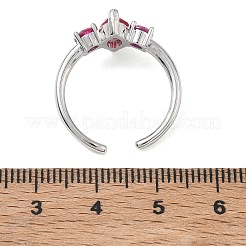 Brass Micro Pave Cubic Zirconia Cuff Open Rings for Women&nbsp;RJEW-L343-14P-01