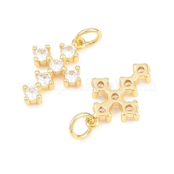 Easter Brass Micro Pave Clear Cubic Zirconia Pendants&nbsp;KK-P353-09G