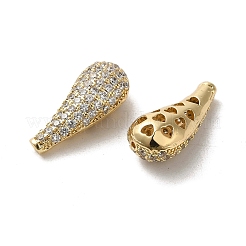 Brass Micro Pave Clear Cubic Zirconia Beads&nbsp;KK-G481-10G