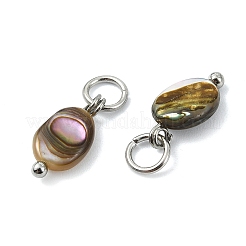 Natural Paua Shell Pendants&nbsp;PALLOY-JF05290-02