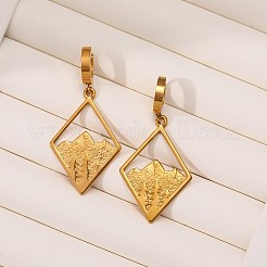 304 Stainless Steel Hoop Dangle Earrings&nbsp;WG56A02-02
