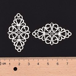 Tibetan Style Alloy Rhombus Filigree Joiners Links&nbsp;TIBE-5377-AS-LF