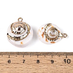 Electroplate Natural Sea Shell Pendants&nbsp;SSHEL-T017-45