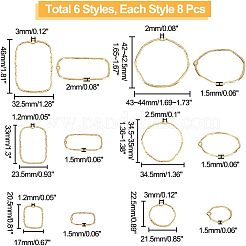 48Pcs 2 Style Alloy Open Back Bezel Pendants&nbsp;PALLOY-CA0002-29-1