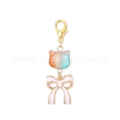 5Pcs Glass & Alloy Enamel Pendant Decorations&nbsp;HJEW-JM04308