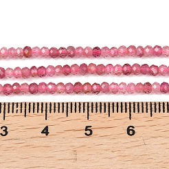 Faceted Rondelle Natural Pink Tourmaline Beads Strands&nbsp;G-F289-45-01