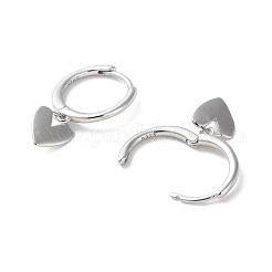 925 Sterling Silver Heart Hoop Earrings&nbsp;EJEW-P296-16P
