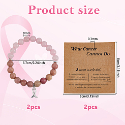 2Pcs Alloy Awareness Ribbon Charm Bracelets&nbsp;BJEW-DC0001-13