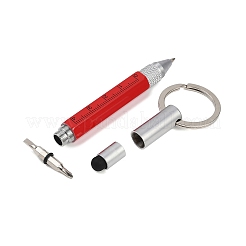 Aluminum Practical 6-in-1 Keychain Pen&nbsp;LS-AJEW-R004-01P-01