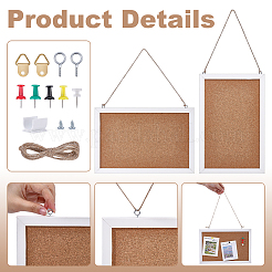 Rectangle Cork Bulletin Board&nbsp;DJEW-WH0039-169B