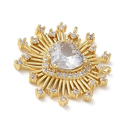 Brass Micro Pave Clear Cubic Zirconia Pendants&nbsp;CU-CBA4231-08G
